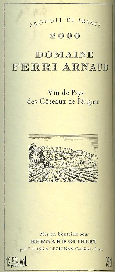 Vin de Pays des Côteaux de Pérignan, Dom. Ferri Arnaud 2000 75Cl